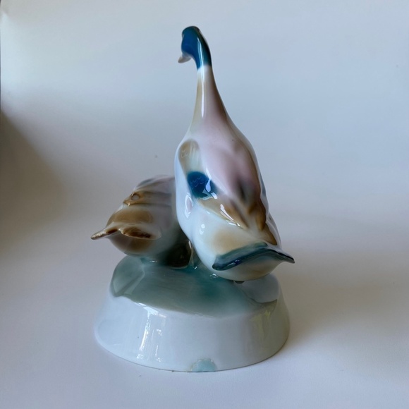 VTG ZSOLNAY Hungary Geese Couple Porcelain Figurine by András Sinkó SCARCE 1960s - Picture 5 of 10